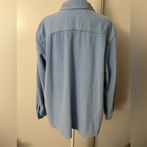 L.L. Bean Corduroy Sky Blue Shacket Button Down XL Petite Excellent Preowned Con - Picture 3 of 6